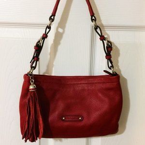 DANIER RED LEATHER SHOULDER BAG